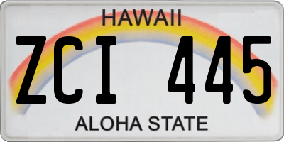 HI license plate ZCI445