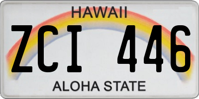 HI license plate ZCI446