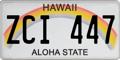 HI license plate ZCI447
