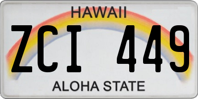 HI license plate ZCI449