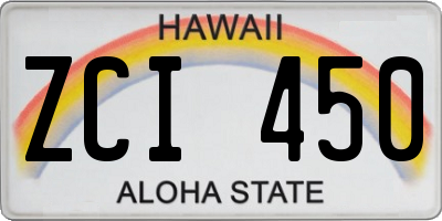 HI license plate ZCI450