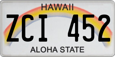 HI license plate ZCI452