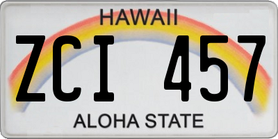 HI license plate ZCI457