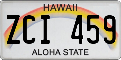 HI license plate ZCI459