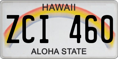 HI license plate ZCI460