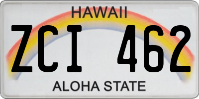 HI license plate ZCI462