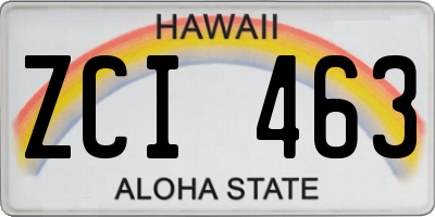 HI license plate ZCI463