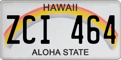 HI license plate ZCI464