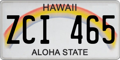 HI license plate ZCI465