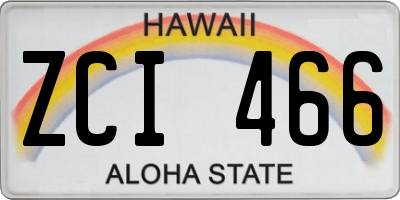 HI license plate ZCI466