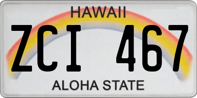 HI license plate ZCI467