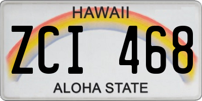 HI license plate ZCI468