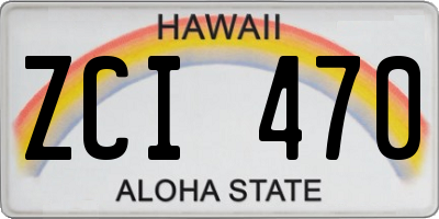 HI license plate ZCI470