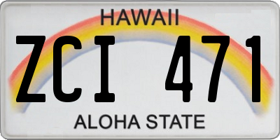 HI license plate ZCI471