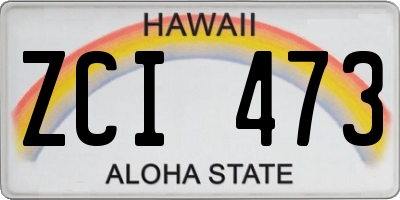 HI license plate ZCI473