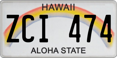 HI license plate ZCI474