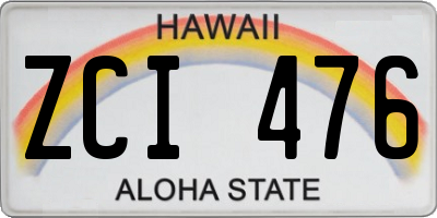 HI license plate ZCI476