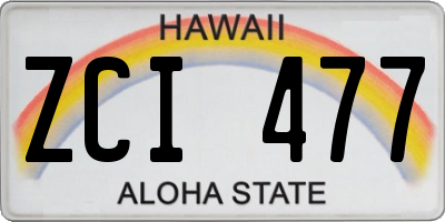 HI license plate ZCI477