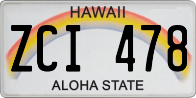 HI license plate ZCI478
