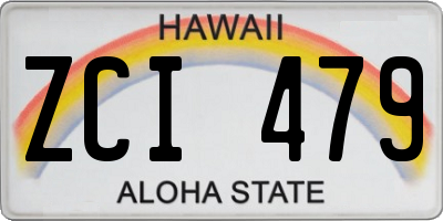HI license plate ZCI479