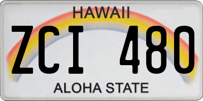 HI license plate ZCI480