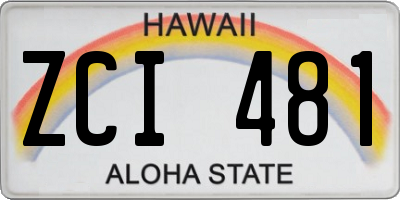 HI license plate ZCI481