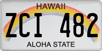 HI license plate ZCI482