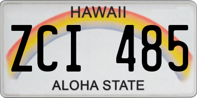 HI license plate ZCI485