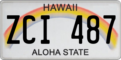HI license plate ZCI487