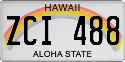 HI license plate ZCI488