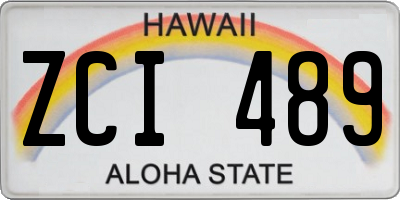 HI license plate ZCI489