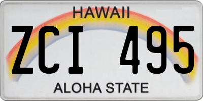 HI license plate ZCI495