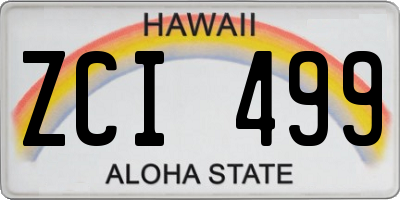 HI license plate ZCI499
