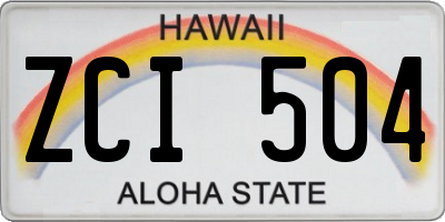 HI license plate ZCI504