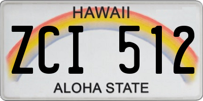 HI license plate ZCI512