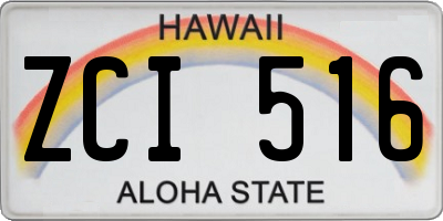 HI license plate ZCI516