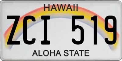 HI license plate ZCI519