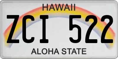 HI license plate ZCI522