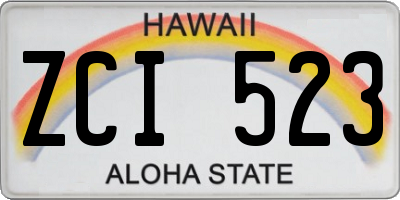 HI license plate ZCI523