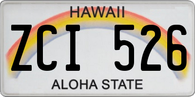 HI license plate ZCI526