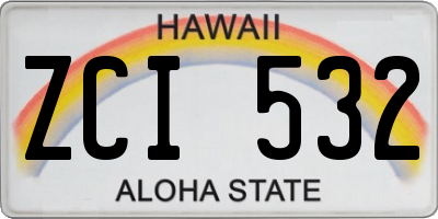 HI license plate ZCI532