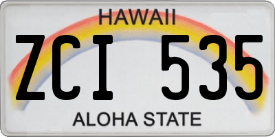 HI license plate ZCI535