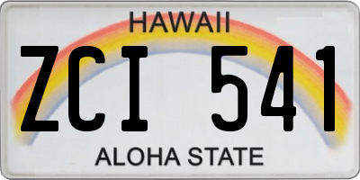 HI license plate ZCI541