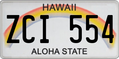 HI license plate ZCI554