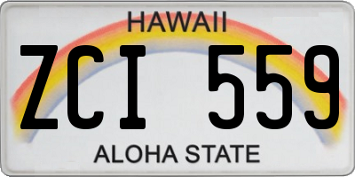 HI license plate ZCI559