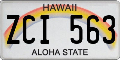HI license plate ZCI563