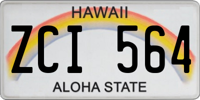 HI license plate ZCI564