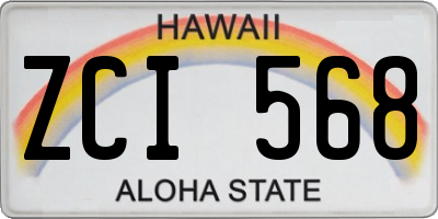 HI license plate ZCI568