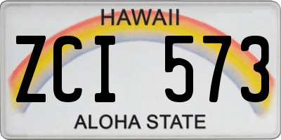 HI license plate ZCI573