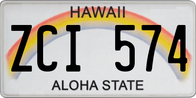 HI license plate ZCI574